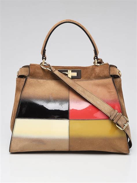 8bn290 fendi|Fendi Brown Suede and Patent Leather Gradient Colorblock .